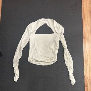 Helmut Lang Cream Long Sleeve Women's Blouse